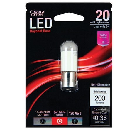 Feit Electric 3 Watt Soft LED White Light Bulb 3514957